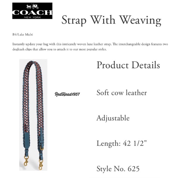 coach strap with weaving